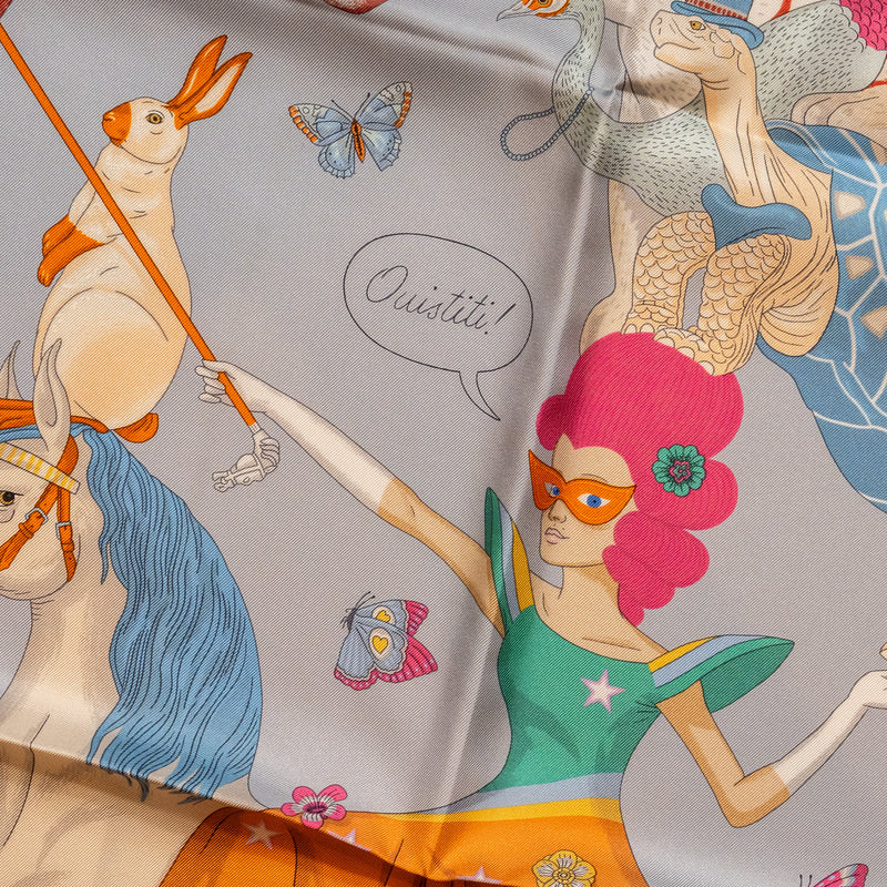Hermes 90cm Hermes story silk scarf multicolour