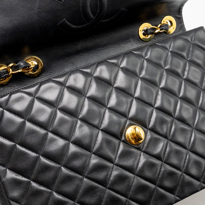 Chanel Vintage Classic Flap Jumbo Bag Calfskin Black GHW