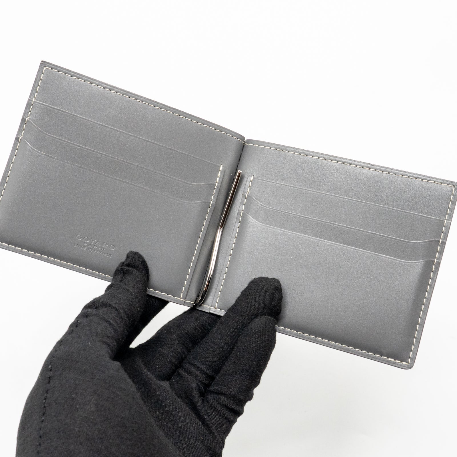 Goyard Saint-Thomas Bifold Money Clip Card Holder Goyardine Canvas Gre