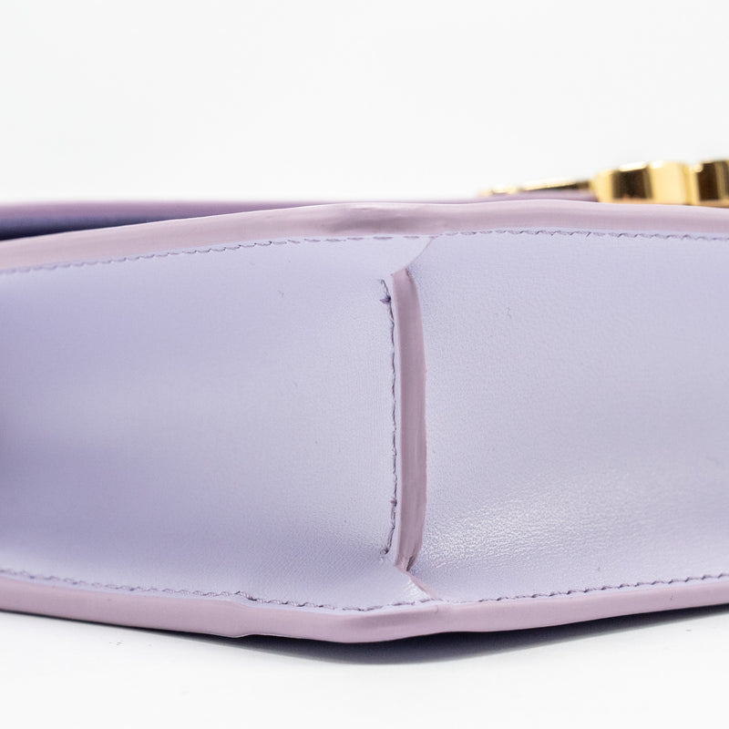 Celine Triomphe Wallet on Chain Margo Shiny Calfskin Light Lavender GHW