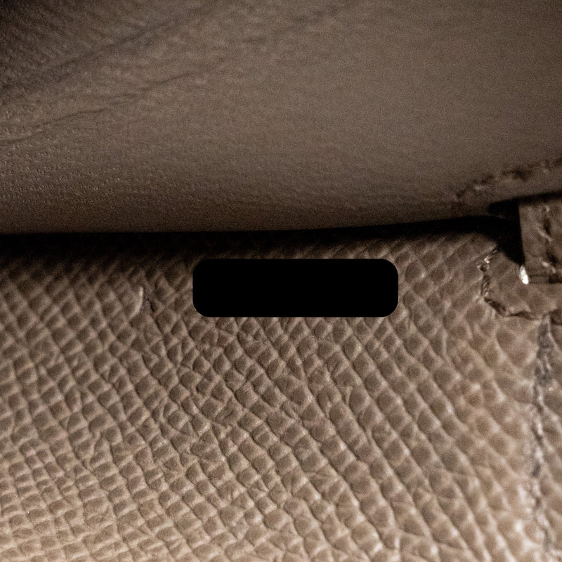 Hermes Kelly to Go Epsom Gris Etain GHW Stamp K