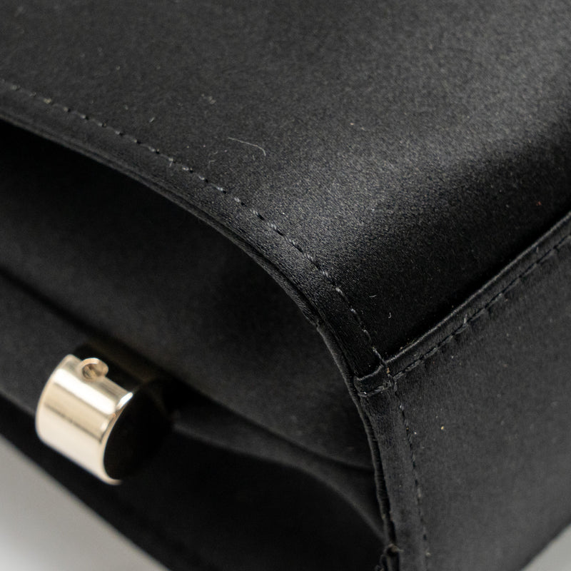 Roger Vivier Miss Viv Mini Bag Satin Black LGHW