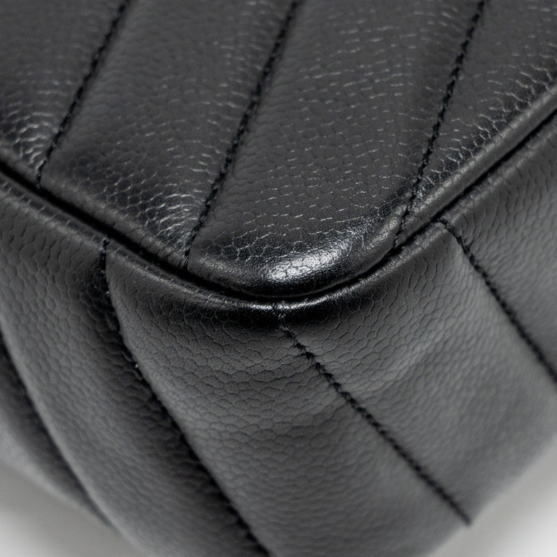Chanel Envelop Flap Bag Chevron Caviar Black SHW