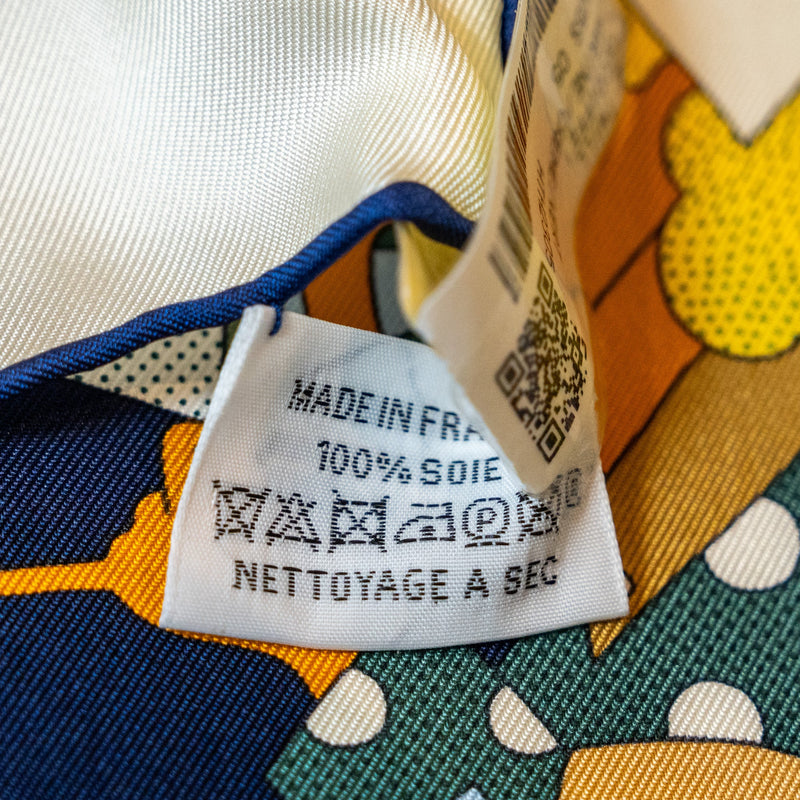 Hermes 90*90cm Silk Scarf Ca Decoiffei Multicolour