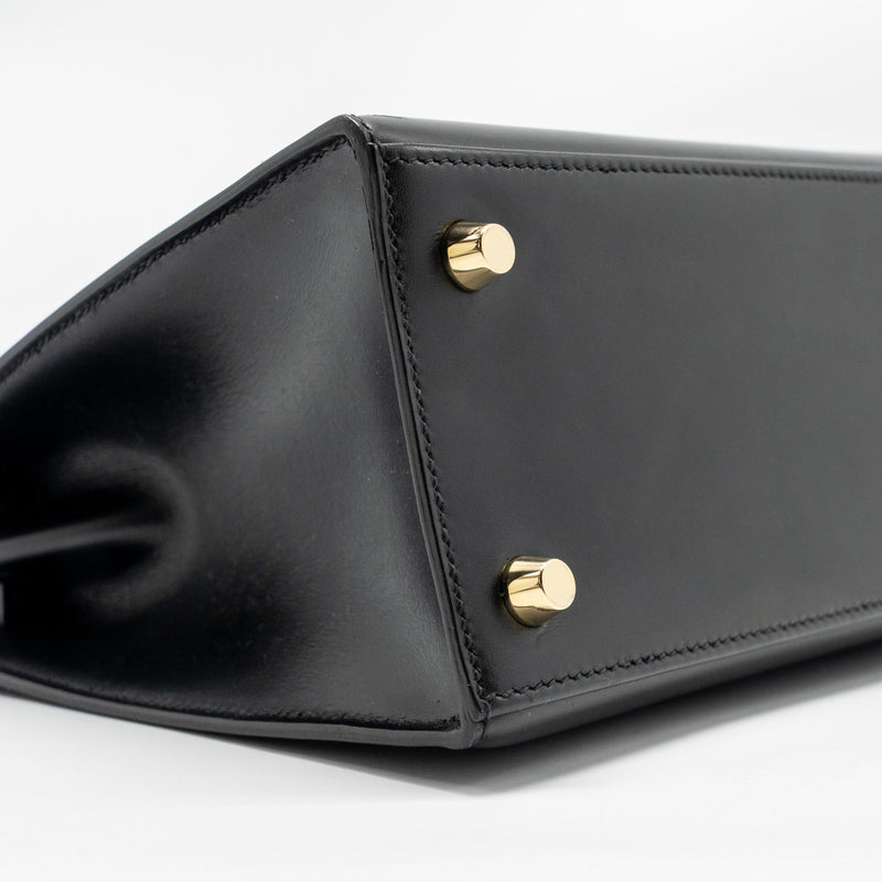 Hermes Kelly 25 Box Black GHW Stamp D