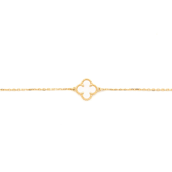 Van Cleef & Arpels Sweet Alhambra Bracelet Mother of Pearl Yellow Gold