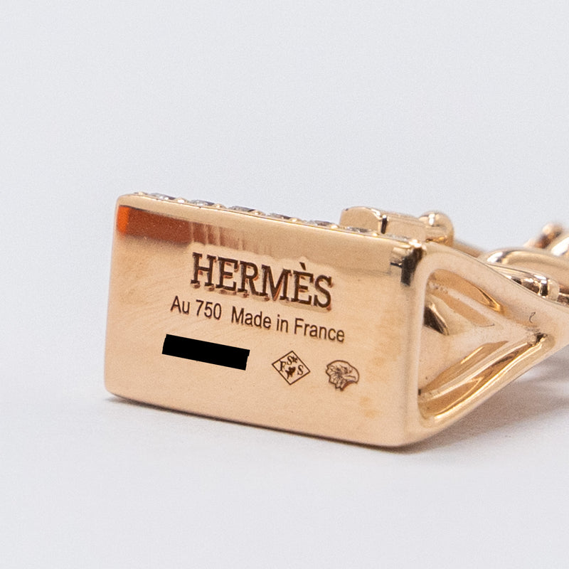 Hermes amulettes birkin pendant rose gold diamonds