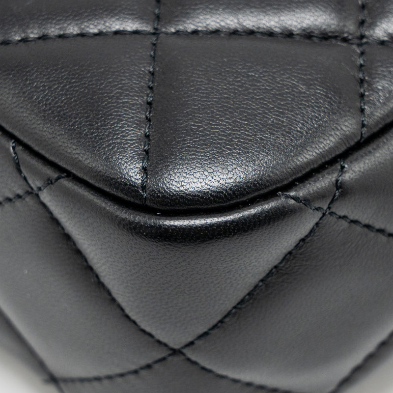 Chanel 22C My Perfect Mini Camera Case with Chain Lambskin Black GHW (Microchip)
