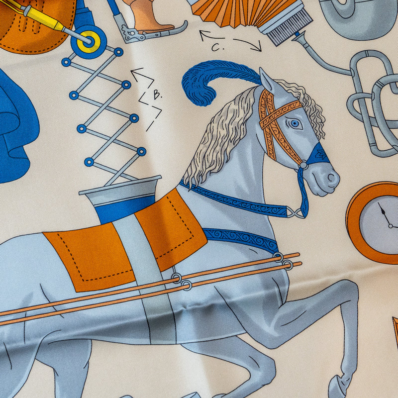 Hermes 90*90cm Silk Scarf Tea For Two Multicolour