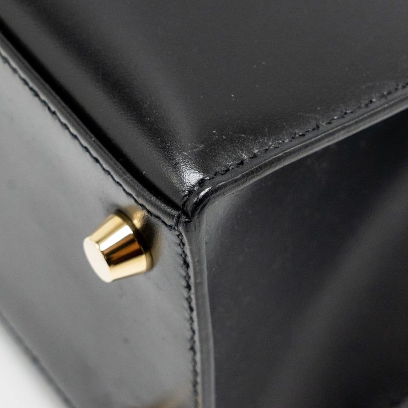 Hermes Kelly 25 Box Black GHW Stamp D