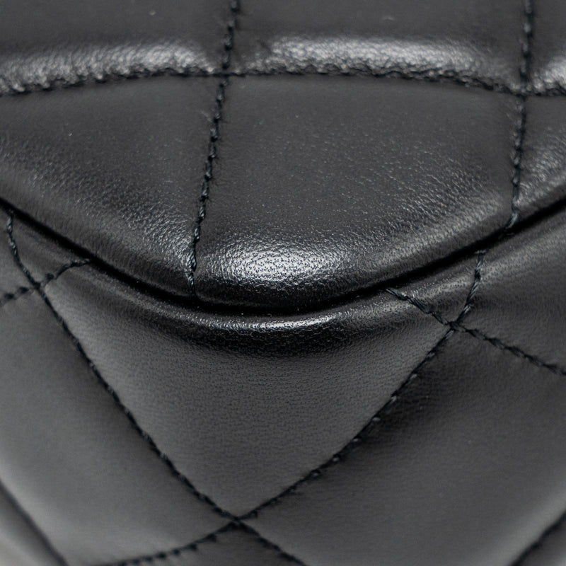 Chanel 22C My Perfect Mini Camera Case with Chain Lambskin Black GHW (Microchip)