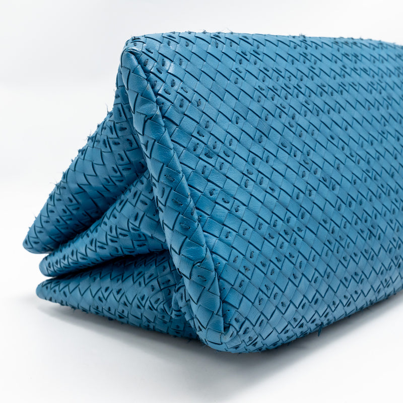 Bottega Veneta Intrecciato Roma Large Tote Bag Leather Blue Black Hardware