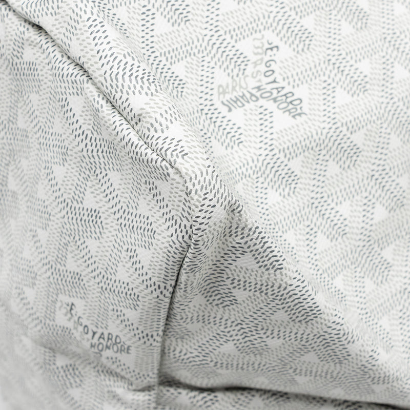 Goyard Saint Louis Tote GM Bag Goyardine Canvas/Calfskin Leather White SHW