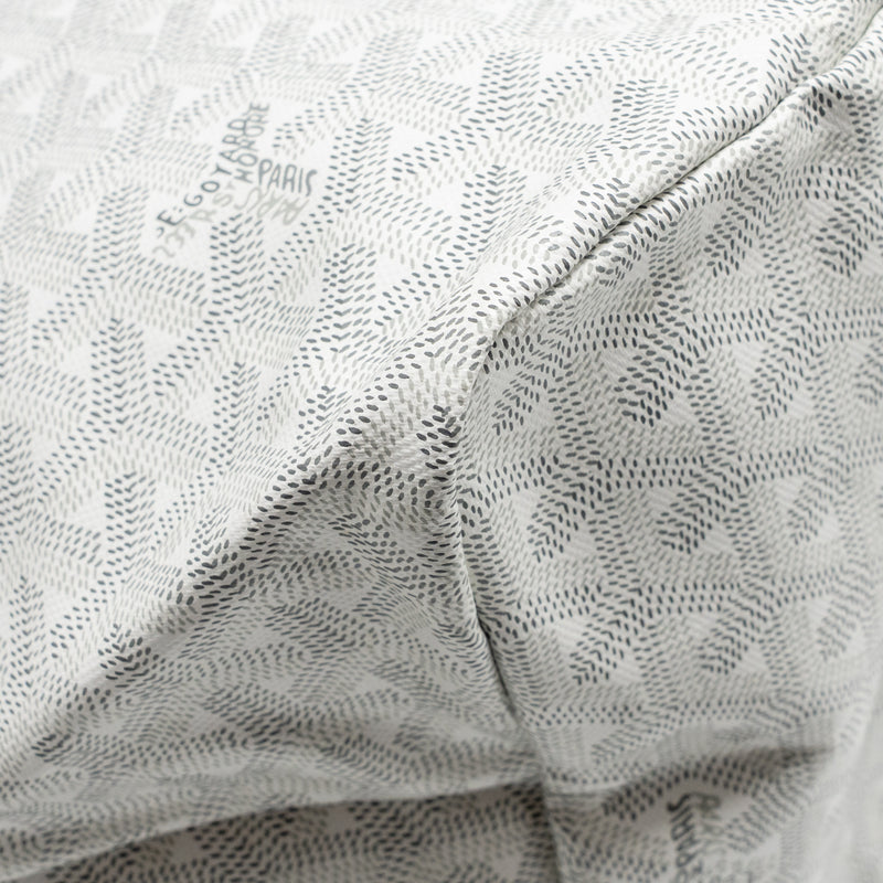 Goyard Saint Louis Tote GM Bag Goyardine Canvas/Calfskin Leather White SHW
