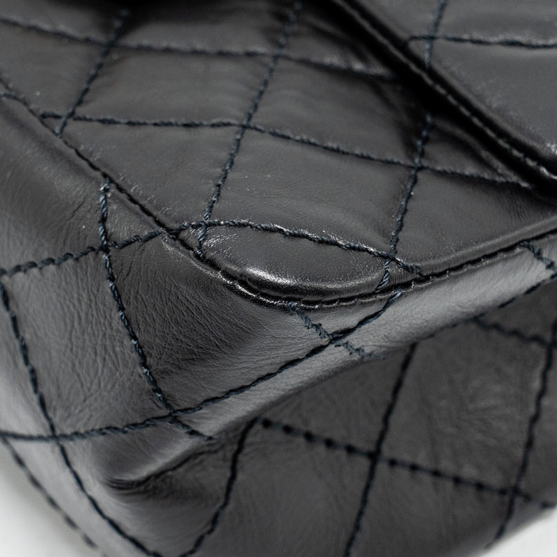 Chanel Mini 2.55 reissue flap bag aged calfskin black GHW
