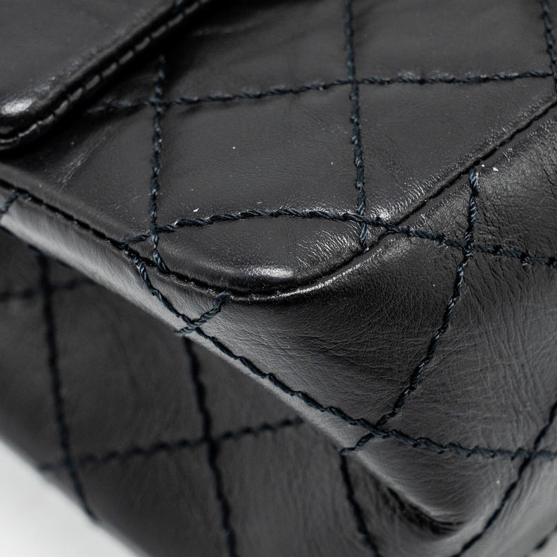 Chanel Mini 2.55 reissue flap bag aged calfskin black GHW