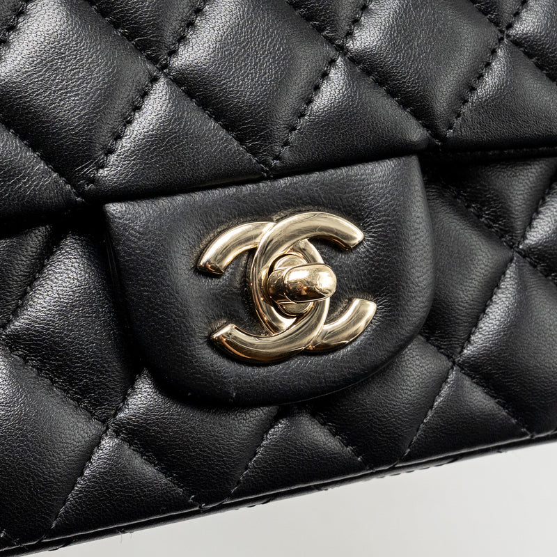 Chanel Mini Rectangular Flap Bag Lambskin Black LGHW