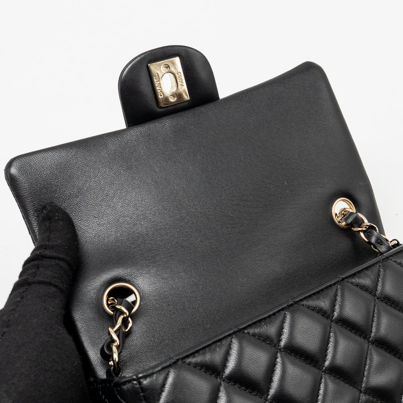 Chanel Mini Rectangular Flap Bag Lambskin Black LGHW