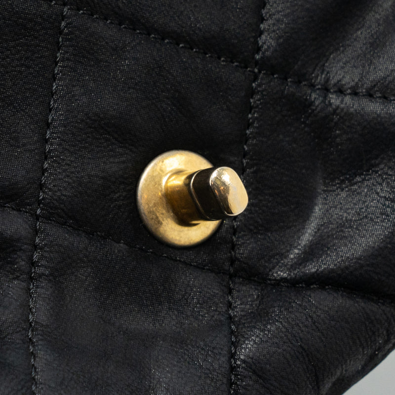 Chanel quilted seasonal flap bag Calfskin Iridescent black with GHW