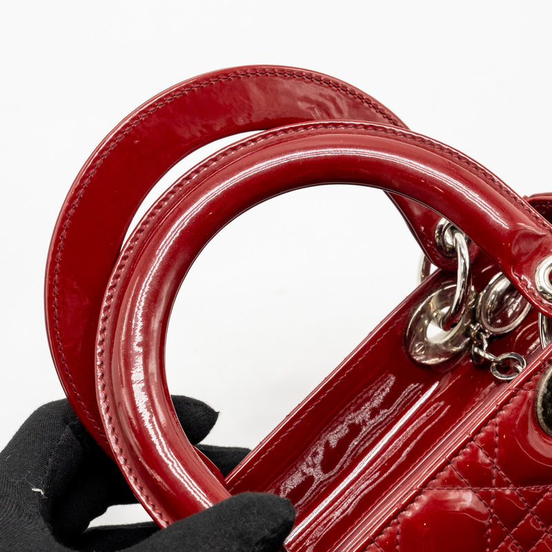 Dior Medium Lady Dior Patent Red SHW
