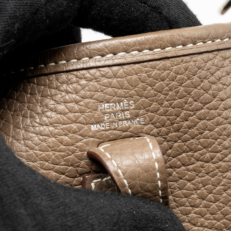 Hermes Mini Evelyne Clemence Etoupe SHW Stamp C