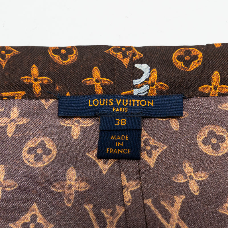 Louis Vuitton Size 38 Pyjamas Pants Silk Brown/Multicolour