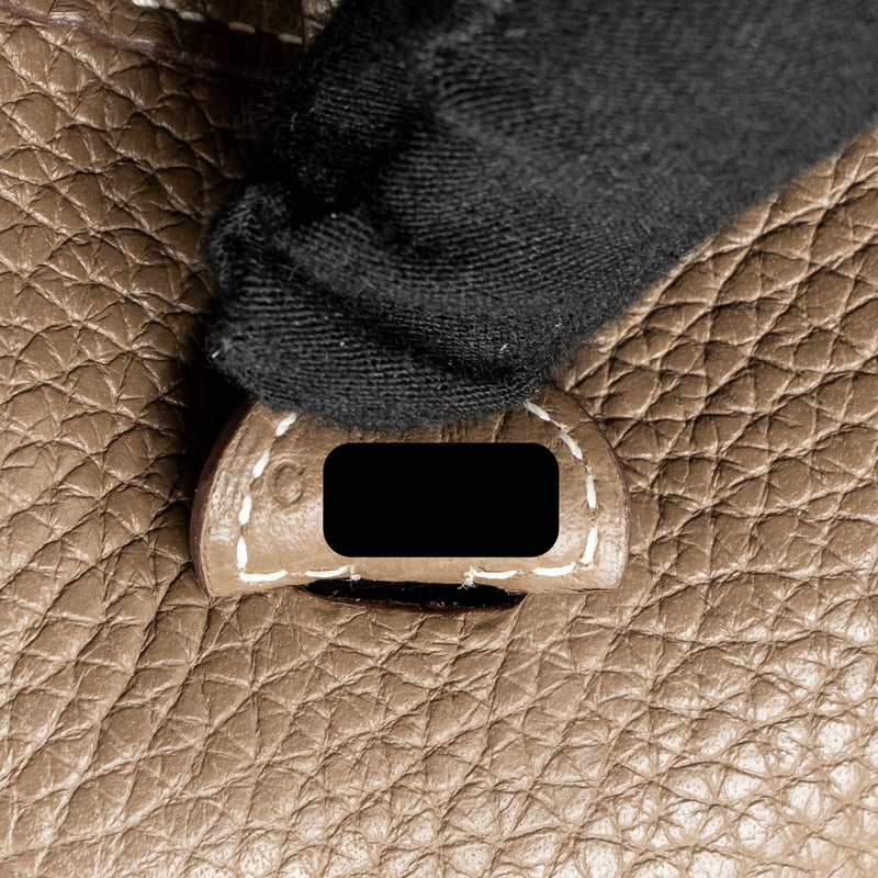 Hermes Mini Evelyne Clemence Etoupe SHW Stamp C