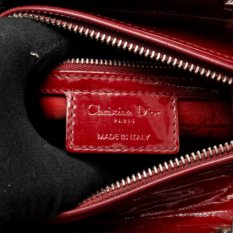 Dior Medium Lady Dior Patent Red SHW