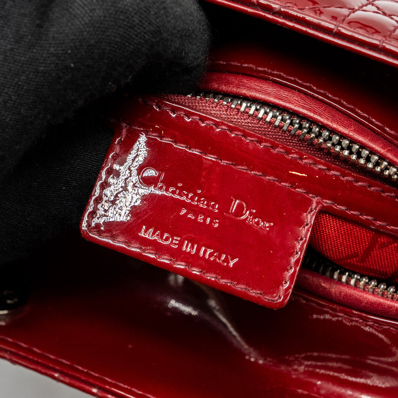 Dior Medium Lady Dior Patent Red SHW