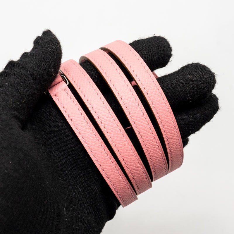 Hermes Classic kelly to go epsom rose confetti SHW stamp Z