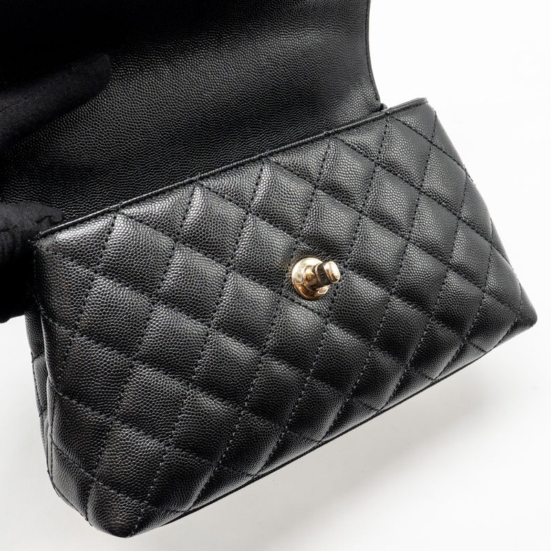 Chanel Small Coco Handle Caviar Black LGHW (microchip)
