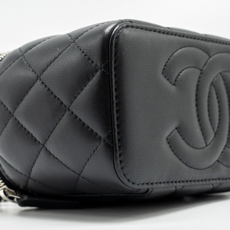 Chanel Top Handle Long Vanity Case Lambskin BLACK SHW (Microchip)