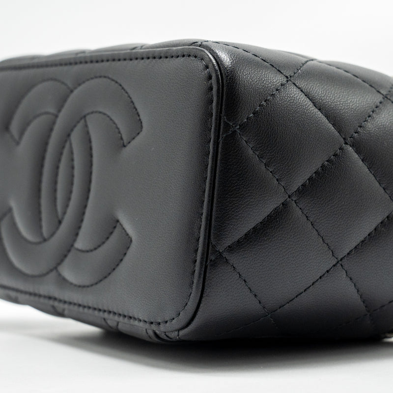 Chanel Top Handle Long Vanity Case Lambskin BLACK SHW (Microchip)