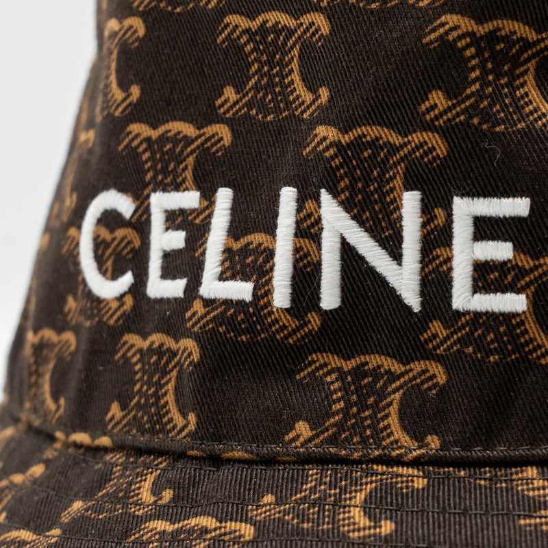 Celine Size M Triomphe Monogram Bucket Hat