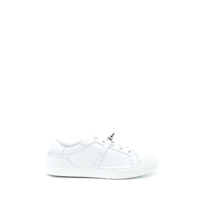 Hermes Size 37 Day Sneakers Calfskin White SHW