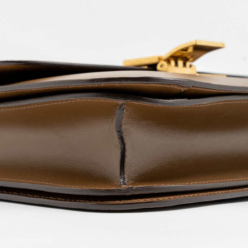 CELINE Medium Classic Box Bag Calfskin Camel GHW