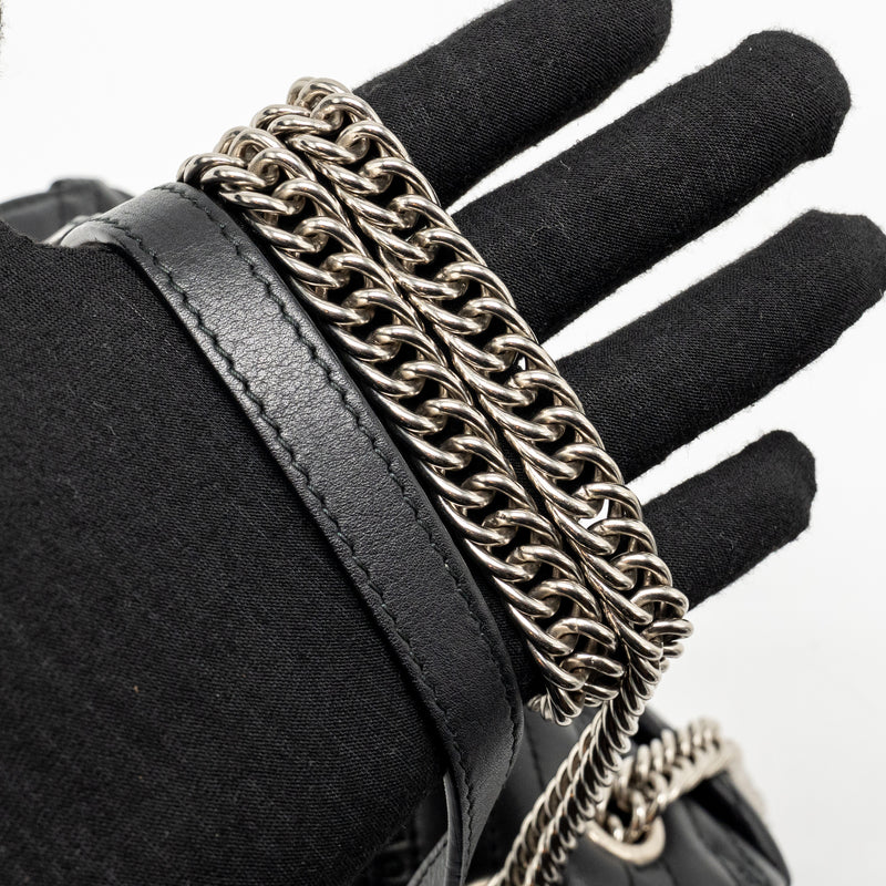 Balenciaga BB M Chain Shoulder Bag Logo matelasse calfskin Black SHW