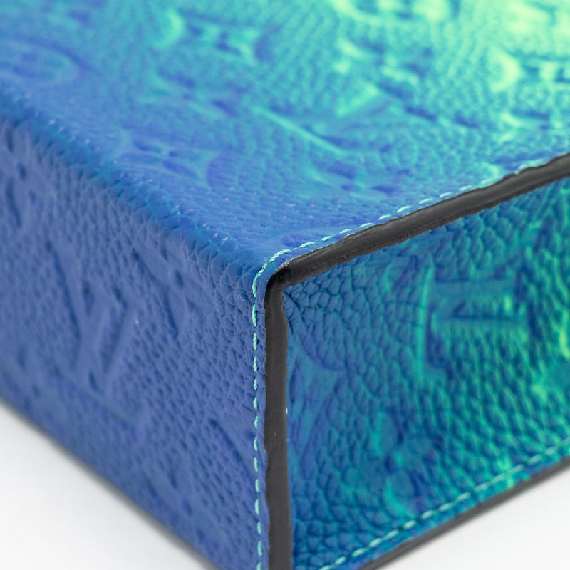 Louis Vuitton Petit Sac Plat XS Virgil Abloh Taurillon Illusion Blue/Green SHW