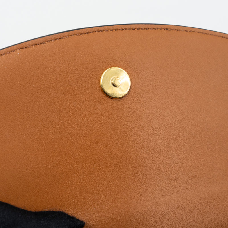 Celine Clutch On Strap Tabou Triomphe Canvas/ Calfskin Tan GHW