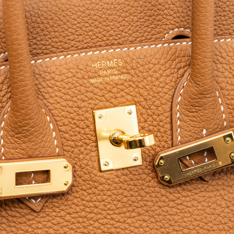 Hermes Birkin 25 Togo Gold GHW Stamp Y