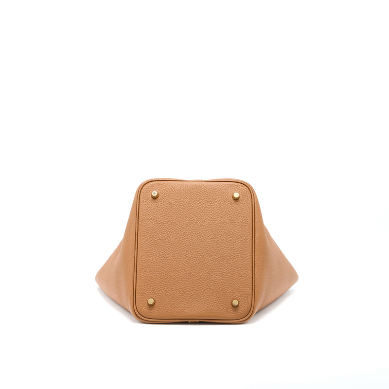 Hermes Picotin 22 Lock Bag Clemence Gold GHW Stamp U
