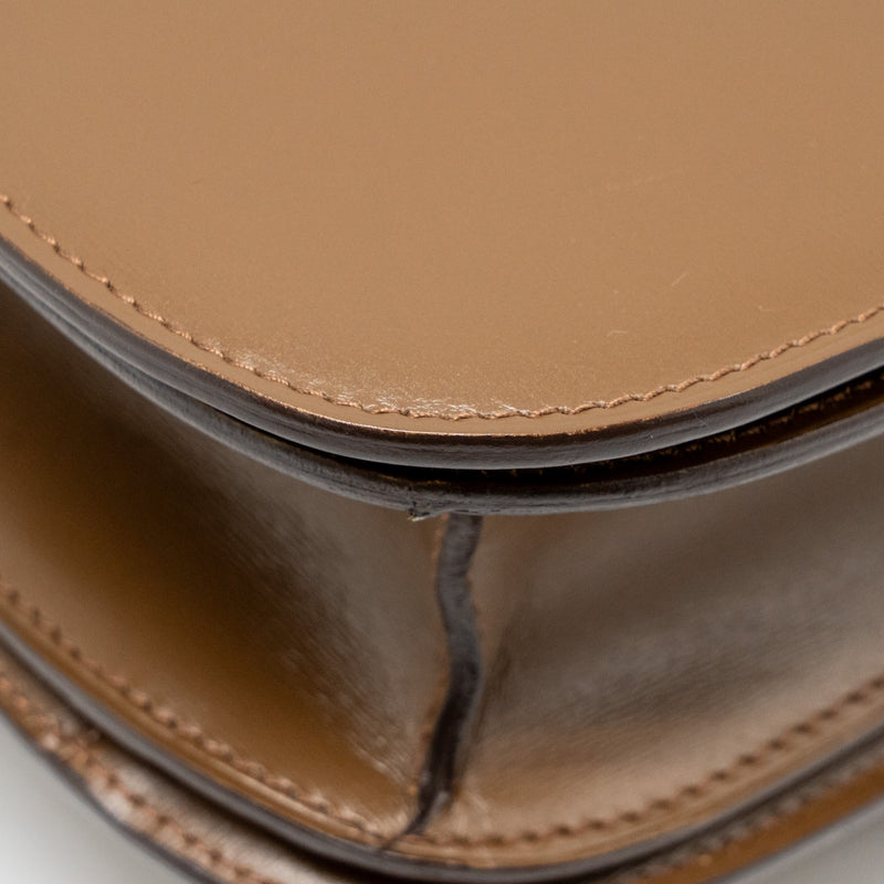 CELINE Medium Classic Box Bag Calfskin Camel GHW
