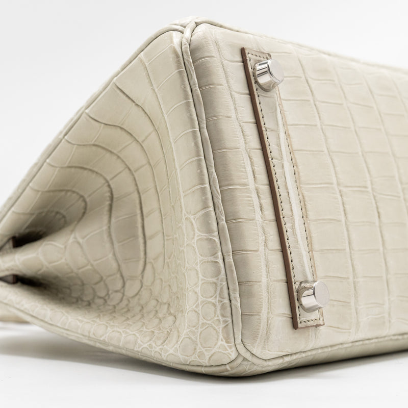 Hermes Birkin 25 Crocodile Porosus Beton SHW Stamp B