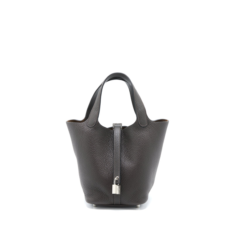 Hermes Picotin 18 Lock Bag Clemence Ebene SHW Stamp U