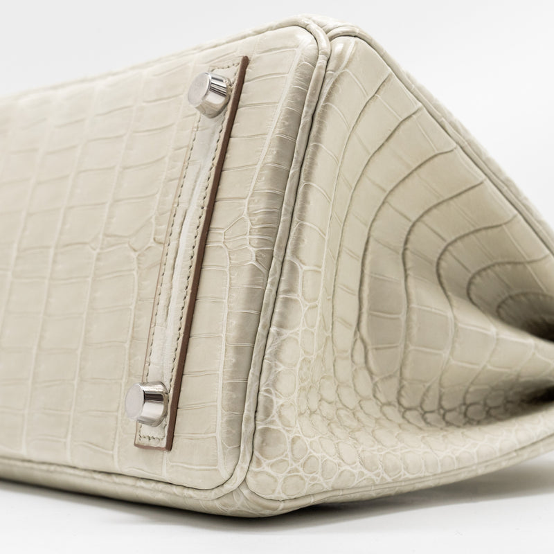 Hermes Birkin 25 Crocodile Porosus Beton SHW Stamp B