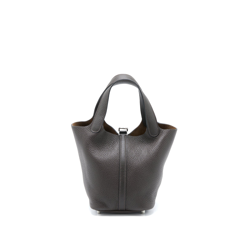 Hermes Picotin 18 Lock Bag Clemence Ebene SHW Stamp U