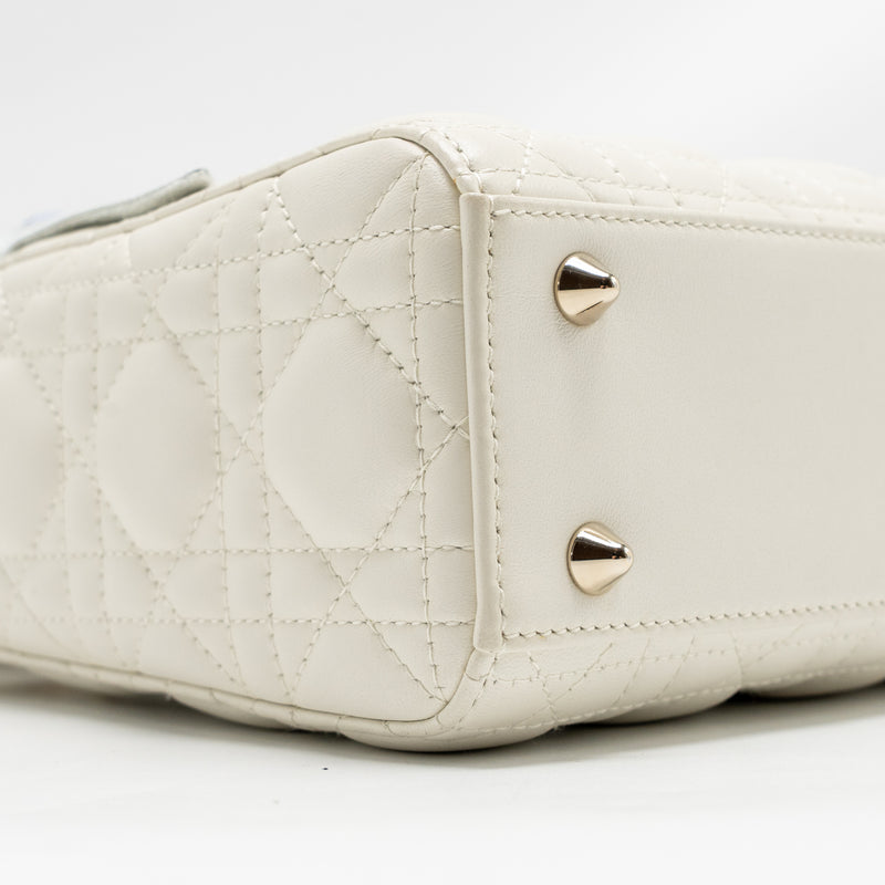 Dior Small Lady Dior My ABCDior Bag Cannage Lambskin White LGHW