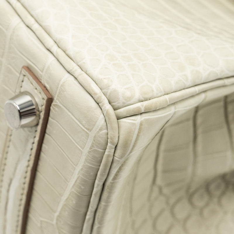 Hermes Birkin 25 Crocodile Porosus Beton SHW Stamp B