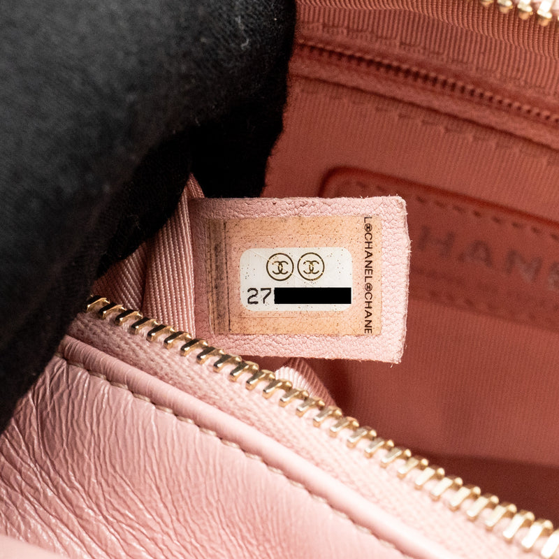 Chanel Small Gabrielle Hobo Bag Tweed/Shiny Calfskin Pink Multicoloured Hardware