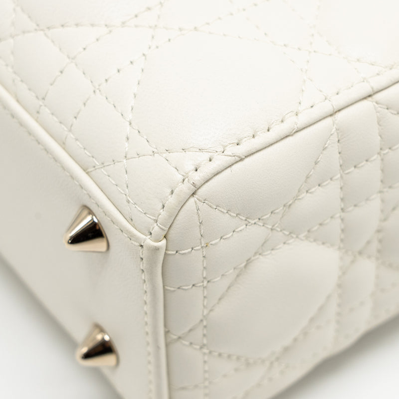 Dior Small Lady Dior My ABCDior Bag Cannage Lambskin White LGHW